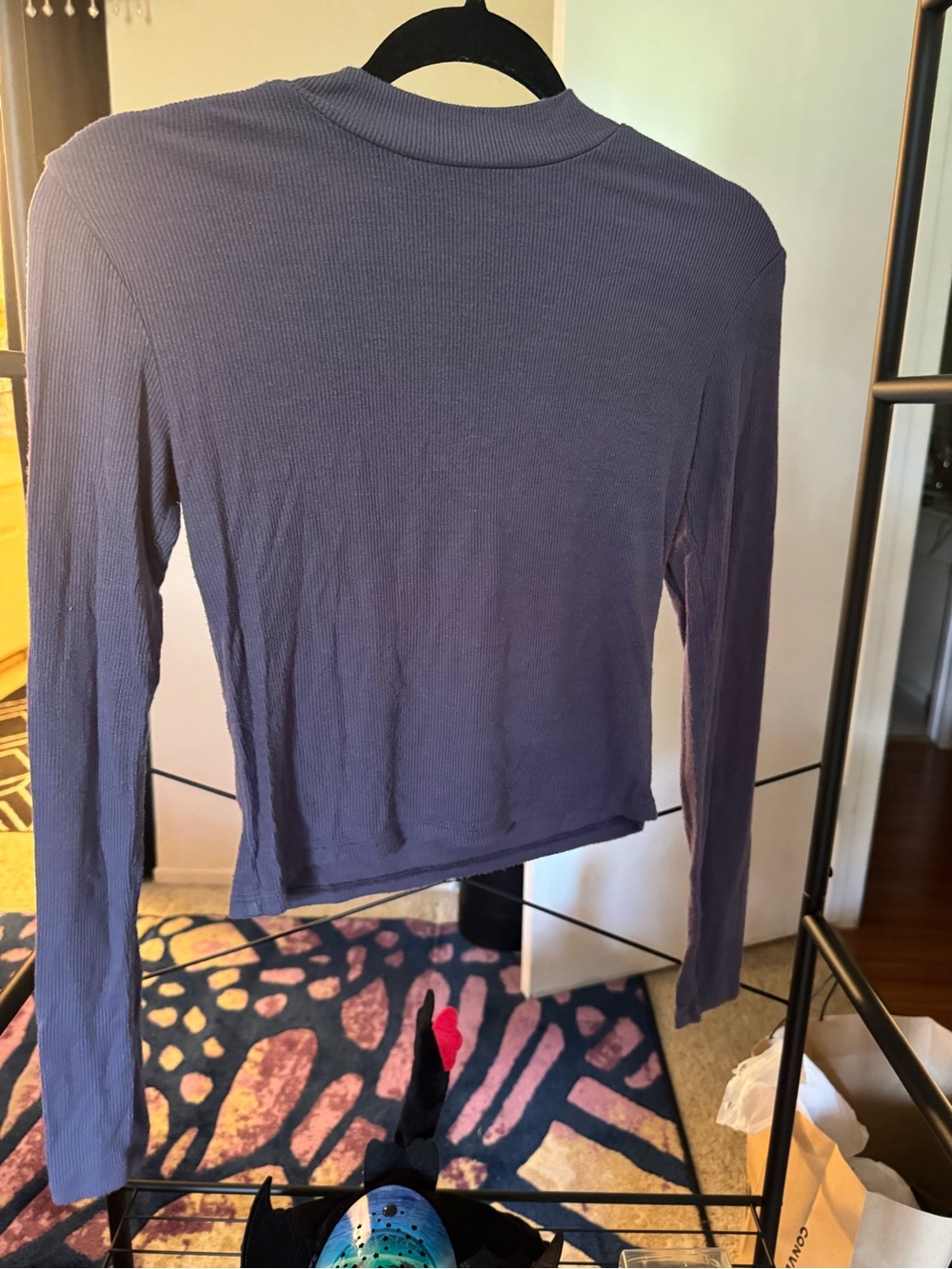 Streetwear Society Ribbed Long Sleeve Top in Dusty Lavender